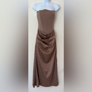 Vivielle Boutique Rosalind Maxi Dress- Smoke